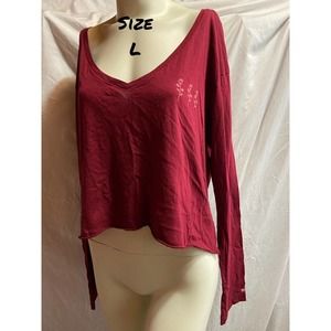 NWT VS PINK Red Rose Crop Tee